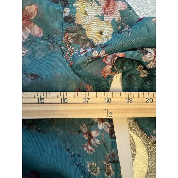 Anthropologie Maeve Women’s Small Turquoise Long Sleeved Mini Dress Boho - Picture 5 of 8